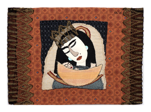 Kleine Madonna mit Kind, Applike, Urheberrecht Katharina Kretschmer de Katharina Kretschmer, Téxtil a la venta en Singulart