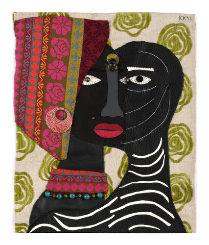 Female Shaman, Assemblage, Urheberrecht Katharina Kretschmer de Katharina Kretschmer, Téxtil a la venta en Singulart