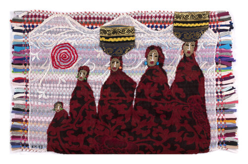 Asylum Seekers, Assemblage, Urheberrecht Katharina Kretschmer di Katharina Kretschmer, Tessile in vendita su Singulart