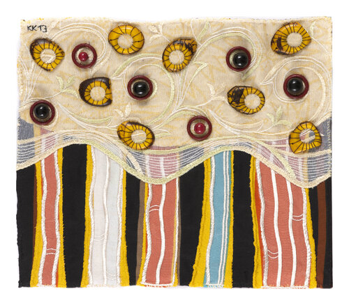 Kleines Frühlingserwachen II, Assemblage, Urheberrecht Katharina Kretschmer de Katharina Kretschmer, Téxtil a la venta en Singulart