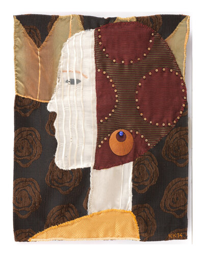 Girl with a Pearl Earring, Assemblage, Urheberrecht Katharina Kretschmer by Katharina Kretschmer, Textile for Sale on Singulart