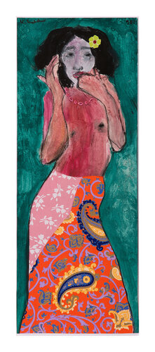 Roma-Mädchen (mit Blume im Haar), Urheberrecht Katharina Kretschmer by Katharina Kretschmer, Other Media for Sale on Singulart