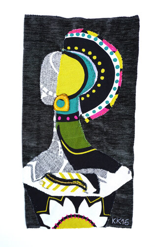 Indigeno, Assemblage, Urheberrecht Katharina Kretschmer, Verkauf zusammen mit Indigena von Katharina Kretschmer, Textil kaufen auf Singulart