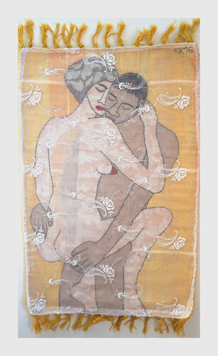 nach Was es ist von Erich Fried, Assemblage, Urheberrecht Katharina Kretschmer par Katharina Kretschmer, Oeuvre textile en vente sur Singulart
