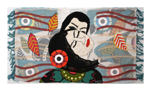 nach Siehst du mich von Else Lasker-Schüler, Assemblage, Urheberrecht Katharina Kretschmer by Katharina Kretschmer, Textile for Sale on Singulart