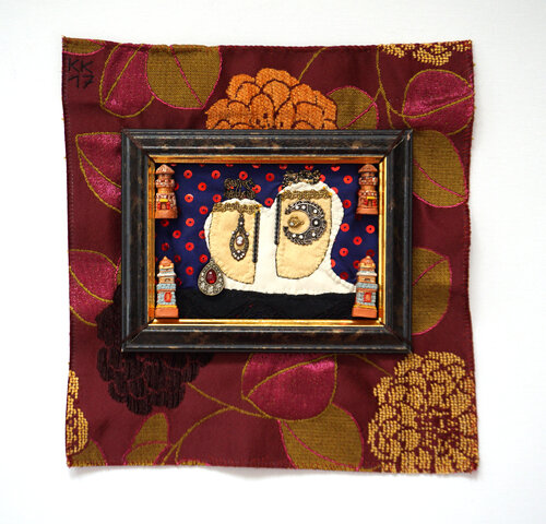 Solomon and Sheba, Assemblage, Urheberrecht Katharina Kretschmer von Katharina Kretschmer, Textil kaufen auf Singulart