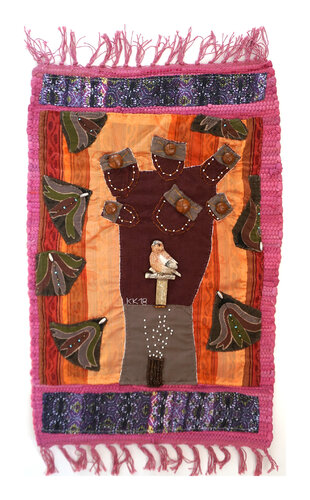 Juninächte nach Eva Strittmatter, Assemblage, Urheberrecht Katharina Kretschmer di Katharina Kretschmer, Tessile in vendita su Singulart