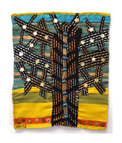 Kleiner archaischer Baum, Assemblage, Urheberrecht Katharina Kretschmer de Katharina Kretschmer, Téxtil a la venta en Singulart