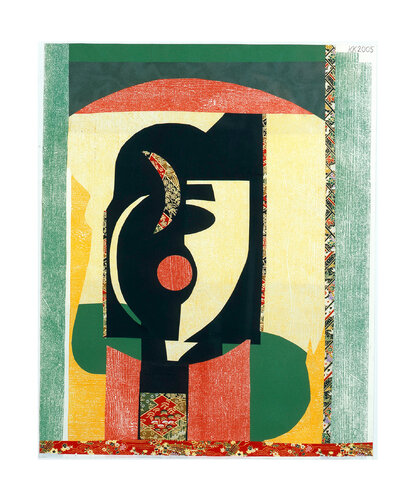 (Abstrakter) Kopf einer Frau, Urheberrecht Katharina Kretschmer van Katharina Kretschmer, Werk op papier te koop op Singulart