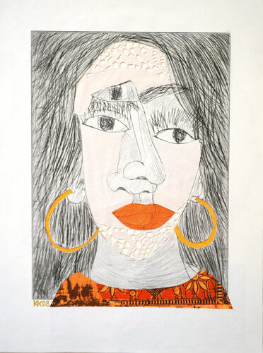Wohlbeherzt (geschmücktes Weib), Urheberrecht Katharina Kretschmer by Katharina Kretschmer, 종이 for Sale on Singulart