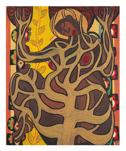 nach La Mujer Habitada von Gioconda Belli, Urheberrecht Katharina Kretschmer van Katharina Kretschmer, Schilderij te koop op Singulart