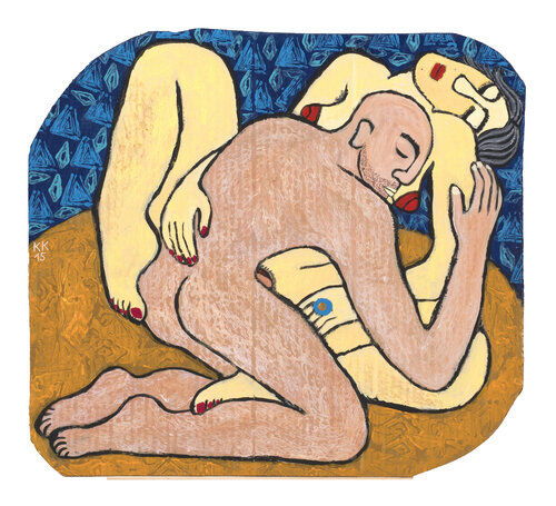 Vertraut (Erschöpft), Urheberrecht Katharina Kretschmer di Katharina Kretschmer, Pittura in vendita su Singulart