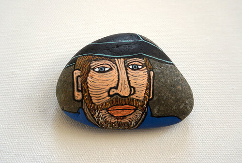 Andreas,  colorierter Ostseestein, Urheberrecht Katharina Kretschmer de Katharina Kretschmer, Pintura a la venta en Singulart