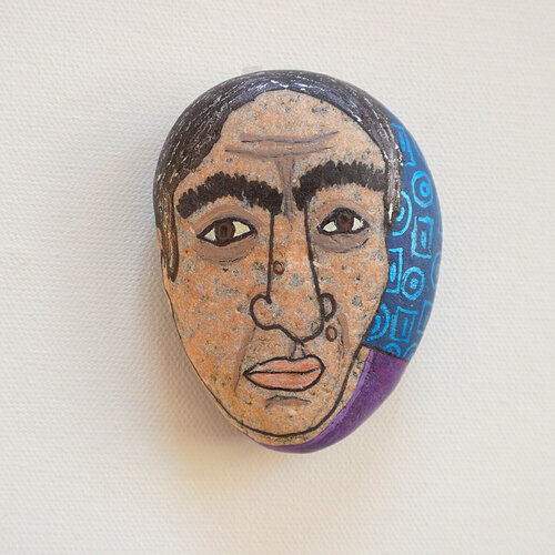 Eyup, colorierter Nordseestein, Urheberrecht Katharina Kretschmer de Katharina Kretschmer, Pintura a la venta en Singulart