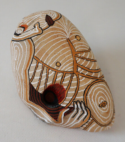 Pazifist, colorierter Nordseestein, Urheberrecht Katharina Kretschmer de Katharina Kretschmer, Pintura a la venta en Singulart