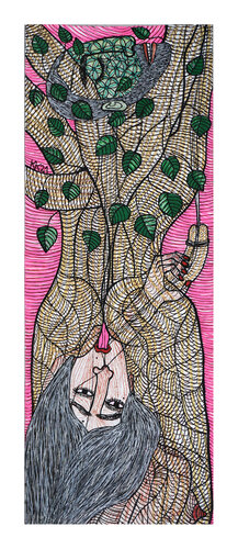 nach DER LINDENBAUM - DIE LUSTREISE - von Andrea Steinlechner, Urheberrecht Katharina Kretschmer van Katharina Kretschmer, Werk op papier te koop op Singulart