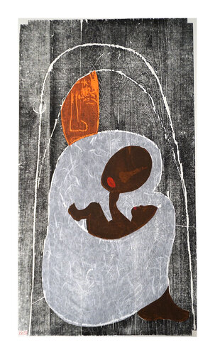 Josef, Maria und Jesus auf der Flucht III, Urheberrecht Katharina Kretschmer by Katharina Kretschmer, Work on Paper for Sale on Singulart