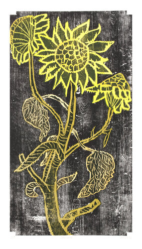 Sommer, Holzschnitt mehrfarbig / Auflage 9 / Unikatscharakter, Urheberrecht Katharina Kretschmer von Katharina Kretschmer, Druck kaufen auf Singulart