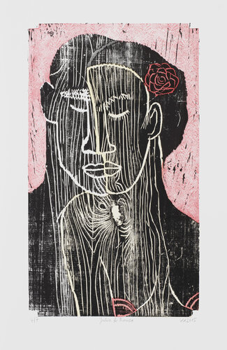 Julia & Romeo, Holzschnitt mehrfarbig / Auflage 7 / Unikatscharakter, Urheberrecht Katharina Kretschmer von Katharina Kretschmer, Druck kaufen auf Singulart