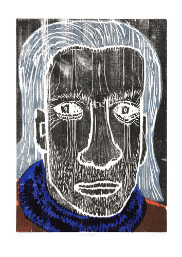 Macbeth, Holzschnitt mehrfarbig / Auflage 7 / Unikatscharakter, Urheberrecht Katharina Kretschmer von Katharina Kretschmer, Druck kaufen auf Singulart