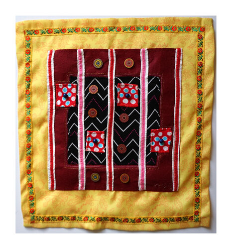 Farbentrost (leuchtend), Urheberrecht Katharina Kretschmer de Katharina Kretschmer, Téxtil a la venta en Singulart