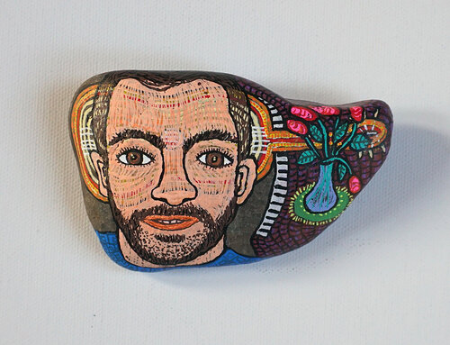 Max, colorierter Elbestein, Urheberrecht Katharina Kretschmer par Katharina Kretschmer, Peinture en vente sur Singulart