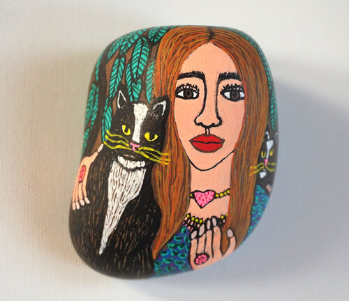 Edda, colorierter Ostseestein, Urheberrecht Katharina Kretschmer par Katharina Kretschmer, Peinture en vente sur Singulart