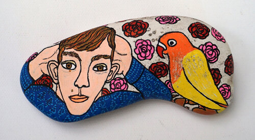 FLORIAN, colorierter Ostseestein, Urheberrecht Katharina Kretschmer par Katharina Kretschmer, Peinture en vente sur Singulart