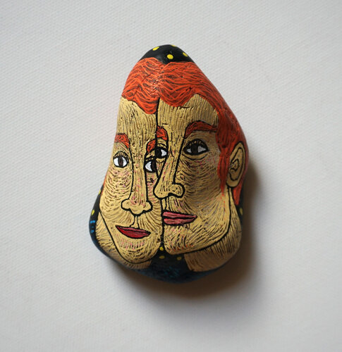 Chrissi, colorierter Elbestein, Urheberrecht Katharina Kretschmer par Katharina Kretschmer, Peinture en vente sur Singulart