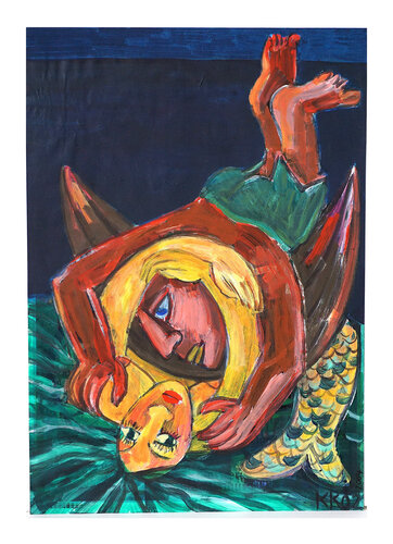 Nach Scheckiger Hund, der am Meer entlangläuft von Tschingis Aitmatow II, Urheberrecht Katharina Kretschmer, Verkauf als Zyklus by Katharina Kretschmer, Painting for Sale on Singulart