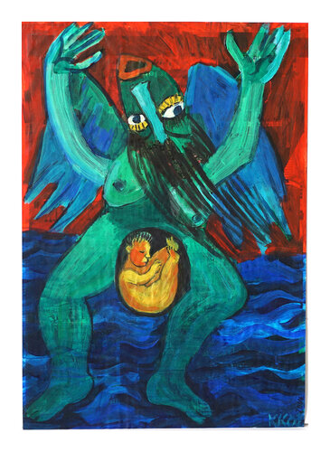 Nach Scheckiger Hund, der am Meer entlangläuft von Tschingis Aitmatow III, Urheberrecht Katharina Kretschmer, Verkauf als Zyklus par Katharina Kretschmer, Peinture en vente sur Singulart