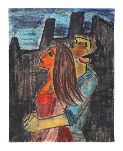 Zeit zu leben und Zeit zu sterben III nach Erich Maria Remarque, Urheberrecht Katharina Kretschmer, Verkauf als gesamten Zyklus van Katharina Kretschmer, Schilderij te koop op Singulart