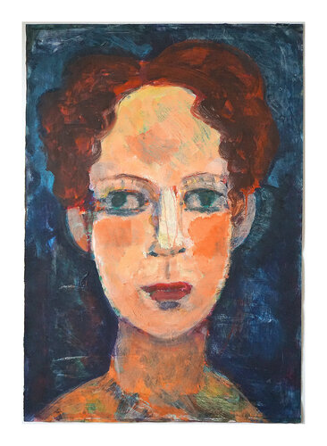 Kopf mit rotem Haar, Urheberrecht Katharina Kretschmer by Katharina Kretschmer, 絵画 for Sale on Singulart