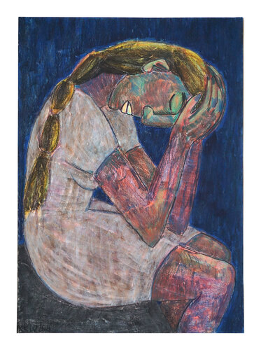 Junge Roma II, Urheberrecht Katharina Kretschmer van Katharina Kretschmer, Schilderij te koop op Singulart