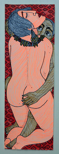 Özveri (Hingabe) & Korku (Angst), Urheberrecht Katharina Kretschmer par Katharina Kretschmer, Œuvre sur papier en vente sur Singulart