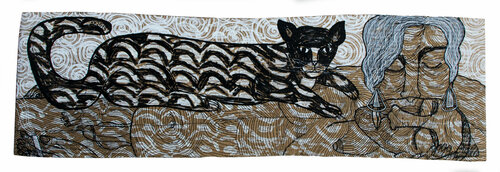 Geständnis nach Charles Bukowski, Mischtechnik auf Pappe, Urheberrecht Katharina Kretschmer  - Verkauf als gesamten Zyklus Katharina Kretschmer