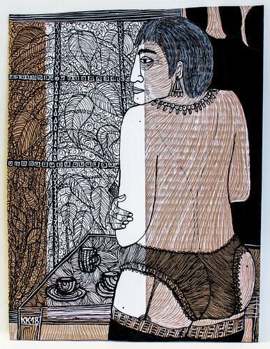 "FREUNDE" nach Inge Müller, Urheberrecht Katharina Kretschmer - Verkauft als gesamten Zyklus par Katharina Kretschmer, Peinture en vente sur Singulart