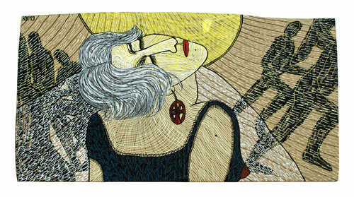 Danach nach Ilse Aichinger, Acrylstifte auf Pappe, Urheberrecht Katharina Kretschmer, Verkauf möglichst als gesamten Ilse Aichinger Zyklus, Preis nach Vereinbarung Katharina Kretschmer