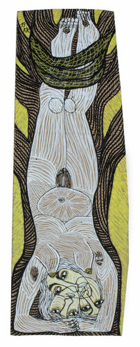 Tagsüber nach Ilse Aichinger, Acrylstifte auf Pappe, Urheberrecht Katharina Kretschmer,  Verkauf möglichst als gesamten Ilse Aichinger Zyklus, Preis nach Vereinbarung par Katharina Kretschmer, Autres supports en vente sur Singulart