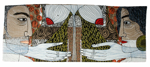 "BIBEL" nach Gioconda Belli, Urheberrecht Katharina Kretschmer - Verkauf als gesamten Zyklus by Katharina Kretschmer, 油畫 for Sale on Singulart