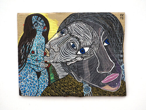 nach "Er sagte mir, ich sei von Erden nicht" von Anna Achmatowa, Urheberrecht Katharina Kretschmer - Verkauf als gesamten Achmatowa Zyklus van Katharina Kretschmer, Schilderij te koop op Singulart