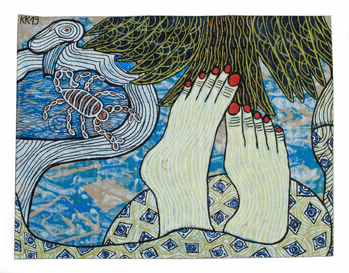 nach "Mit dem Mistral gekommen" von Sarah Kirsch, Urheberrecht Katharina Kretschmer - Verkauf als gesamten Zyklus von Katharina Kretschmer, Malerei kaufen auf Singulart