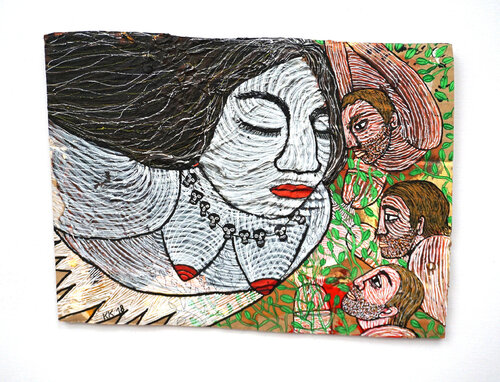 nach "Und die Blicke der Männer entflamme ich" von Anna Achmatowa, Urheberrecht Katharina Kretschmer - Verkauf als gesamten Achmatowa Zyklus von Katharina Kretschmer, Malerei kaufen auf Singulart