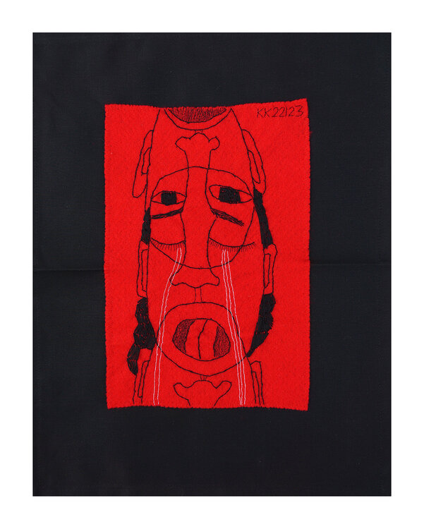 Unaussprechliches (Unvorstellbares III), Applike, Urheberrecht Katharina Kretschmer- Verkauf als gesamten Zyklus, gern in eine Öffentliche Unabhängige Einrichtung, In Gedenken an alle Getöteten und Gefolterten Kinder dieser Welt Katharina Kretschmer