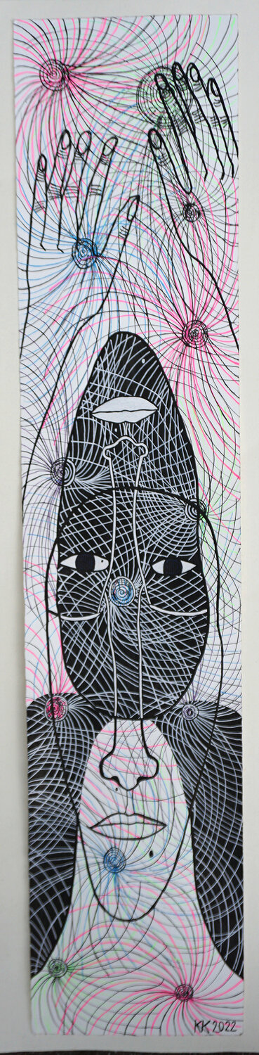 Spiritual Fireworks, Acylstifte auf Papier, Urheberrecht Katharina Kretschmer Katharina Kretschmer