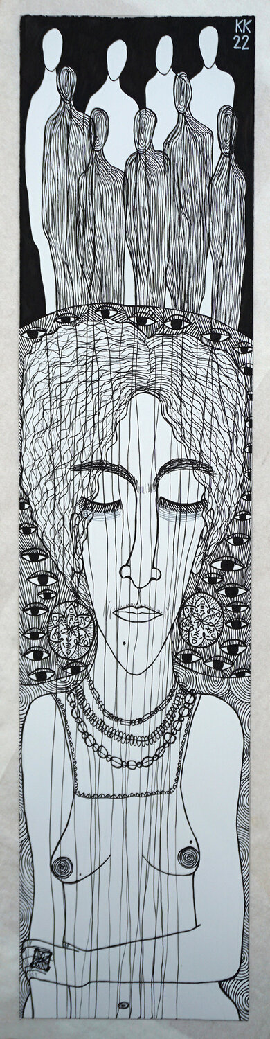 Nyx, Acrylstift auf Papier, Urheberrecht Katharina Kretschmer Katharina Kretschmer