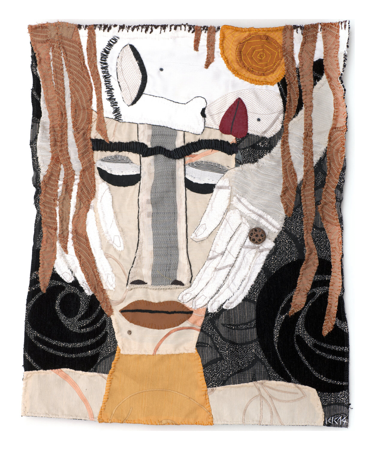 Ahnung IV nach Ivar Bahn, Assemblage, Urheberrecht Katharina Kretschmer Katharina Kretschmer Textil zu verkaufen