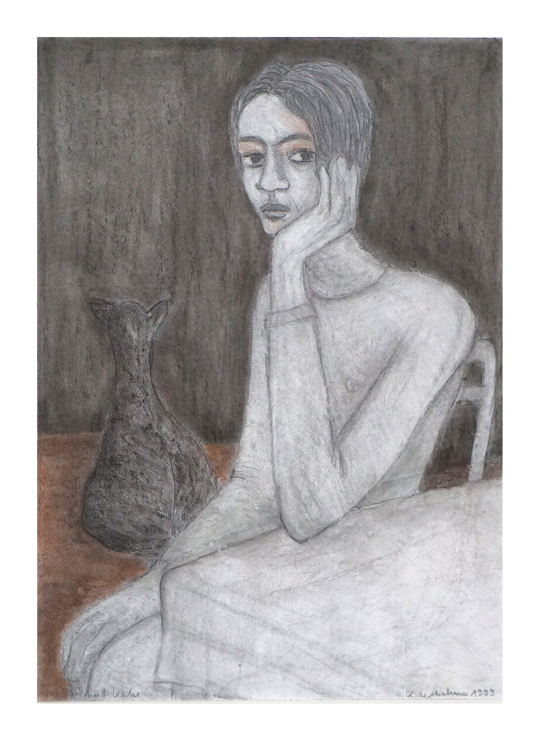 Junge mit Katze, Urheberrecht Katharina Kretschmer Katharina Kretschmer Dipinto originale in vendita