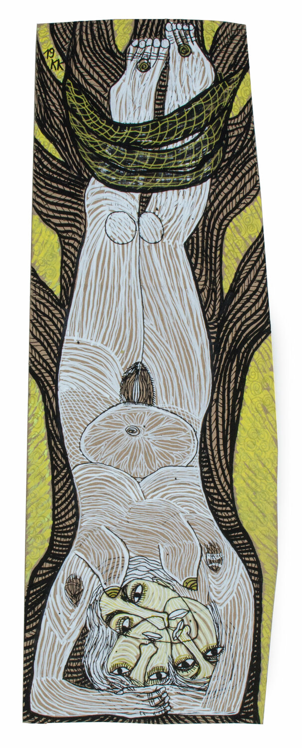 Tagsüber nach Ilse Aichinger, Acrylstifte auf Pappe, Urheberrecht Katharina Kretschmer,  Verkauf möglichst als gesamten Ilse Aichinger Zyklus, Preis nach Vereinbarung Katharina Kretschmer