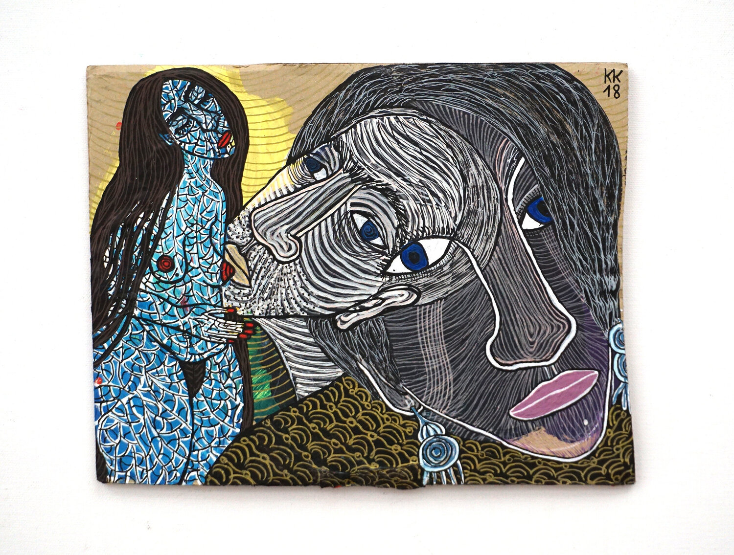 nach "Er sagte mir, ich sei von Erden nicht" von Anna Achmatowa, Urheberrecht Katharina Kretschmer - Verkauf als gesamten Achmatowa Zyklus Katharina Kretschmer Peinture originale à vendre